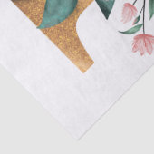 Roos Flower Gold Letter E Waterverf Art Tissuepapier (Detail)