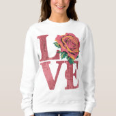 Roos Flower Love Word Trui (Voorkant)