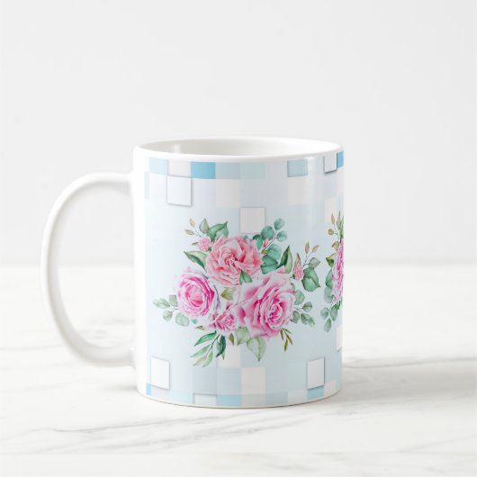 Roos Flower Mok-11 oz-Durable Keramische Koffie Mo Koffiemok (Links)