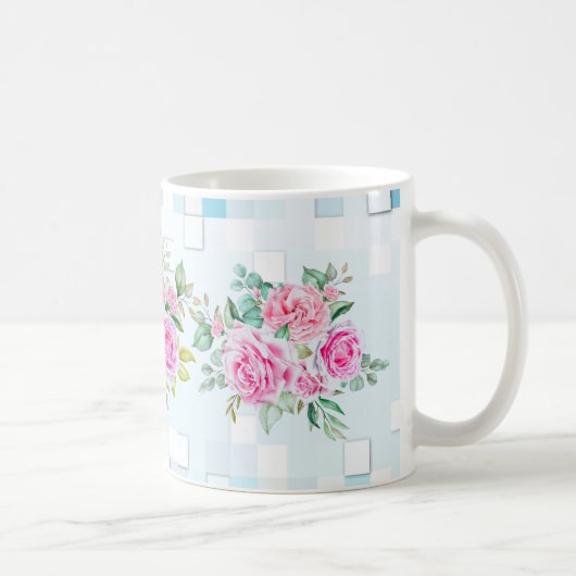 Roos Flower Mok-11 oz-Durable Keramische Koffie Mo Koffiemok (Rechts)