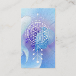 *~* Roos Flower of Life Sacred Geometry Yoga Reiki Visitekaartje
