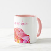 Roos Flower Photo, jouw naam Combo Mok toevoegen (Voorkant rechts)