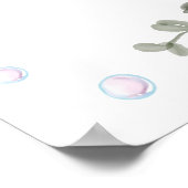 Roos Flower Poppin Champagne Baby shower Welkom Poster (Hoek)