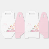 Roos Flower Poppin Champagne Bottles Baby shower Bedankdoosjes (Ongevouwen)