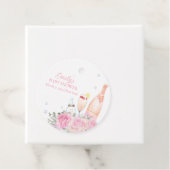 Roos Flower Poppin Champagne Bottles Baby shower Bedankjes Labels (In situ)