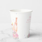 Roos Flower Poppin Champagne Bottles Baby shower Papieren Bekers (Links)