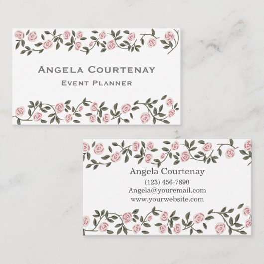 Roos Flower Visitekaartje (Voorkant / Achterkant)