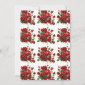 Roos Flower Wedding Invitation Sjabloon, afdrukbaa Kaart (Achterkant)