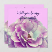 Roos Flower, word je mijn bloemetjesmeisje? Bedankkaart (Voorkant / Achterkant)