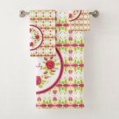 Roos Flowered Bad Handdoek (Insitu)