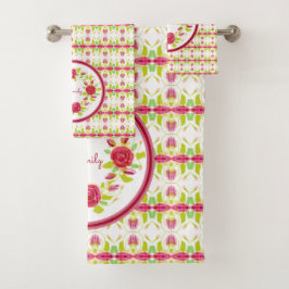 Roos Flowered Bad Handdoek