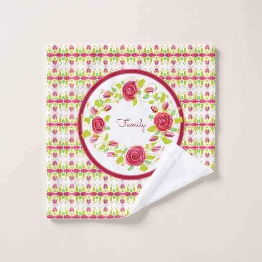 Roos Flowered Bad Handdoek (Wasdoekje)