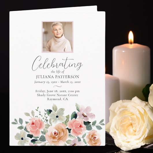 Roos Flowers Celebration of Life Foto's Begrafenis Programma