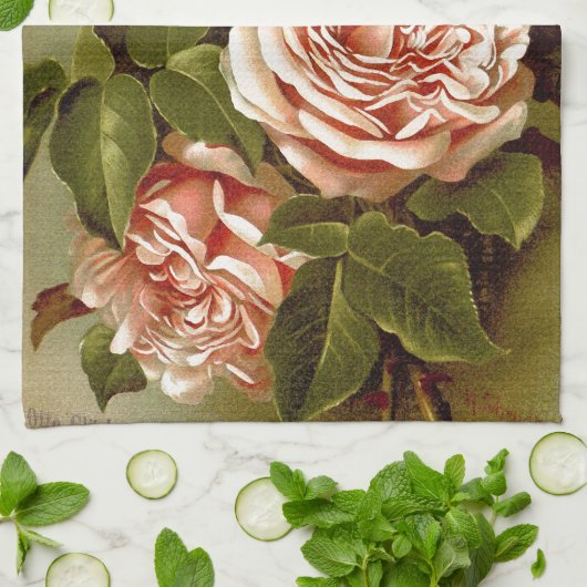 Roos Flowers Kitchen Towels Theedoek (Gevouwen)