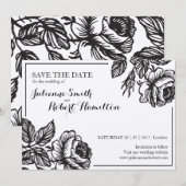 Roos Flowers Rustic Floral Wedding Save the date (Voorkant / Achterkant)