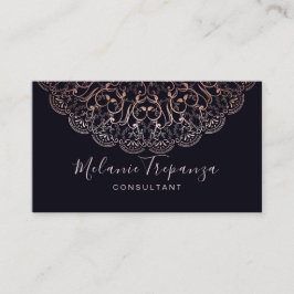 Roos foil mandala zwarte professional visitekaartje