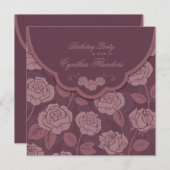 Roos Foldover Invitation Kaart (Voorkant / Achterkant)