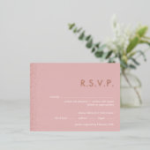 Roos folie bruiloft RSVP briefkaart (Staand Voorkant)