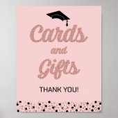 Roos Folie Confetti Kaarten en cadeaus Afstudeerde Poster (Voorkant)