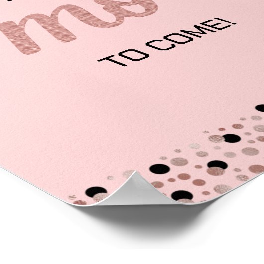 Roos Folie Script S'more Confetti Roze Afstudeerde Poster (Hoek)