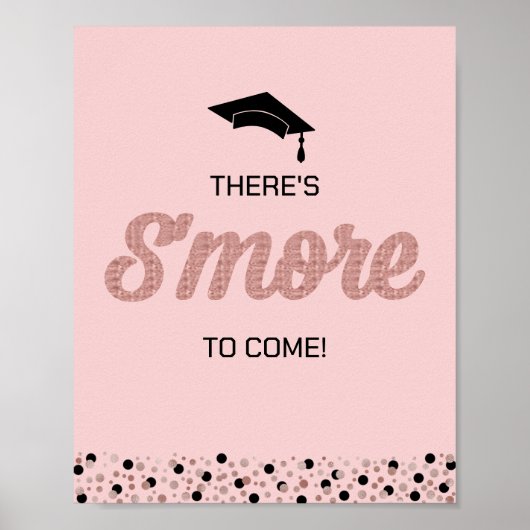 Roos Folie Script S'more Confetti Roze Afstudeerde Poster (Voorkant)
