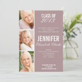 Roos Foto Afstuderen Uitnodiging (Staand voorkant)