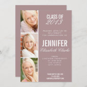 Roos Foto Afstuderen Uitnodiging (Voorkant / Achterkant)