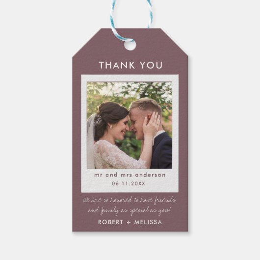 Roos Foto bruiloft Hartelijk dank voor Labels met  Cadeaulabel (Voorkant)