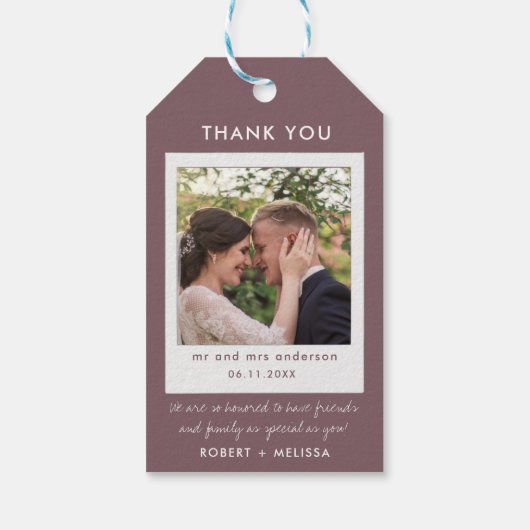 Roos Foto bruiloft Hartelijk dank voor Labels met  Cadeaulabel (Achterkant)