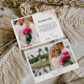 Roos foto Dank u kaart bruiloft