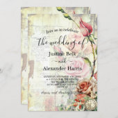 Roos Foto QR Code Huwelijk Kaart (Voorkant / Achterkant)