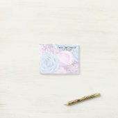 Roos foto roze blauwe rode jouw naam post-it® notes (Op bureau)
