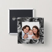 Roos/foto Vierkante Button 5,1 Cm (Voorkant /achterkant)