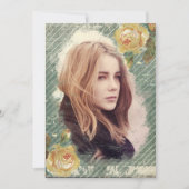  Roos Fotosjabloon Elegant Verjaardagsfeest Kaart (Voorkant)