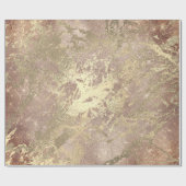 Roos Foxier Gold Marble Shiny Metallic Strokes Cadeaupapier (Vlak)