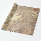 Roos Foxier Gold Marble Shiny Metallic Strokes Cadeaupapier (Uitgerold)