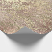 Roos Foxier Gold Marble Shiny Metallic Strokes Cadeaupapier (Hoek)