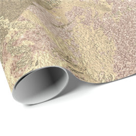 Roos Foxier Gold Marble Shiny Metallic Strokes Cadeaupapier