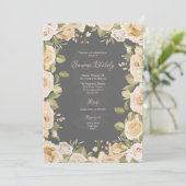 Roos Frame Handgetekende Uitnodiging (Staand voorkant)