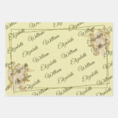 Roos Frame – Monogram Céleste Gele Trouw Inpakpapier Vel (Voorkant 2)