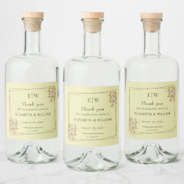 Roos Frame – Monogram Céleste Gele Trouw Likeurfles Etiket
