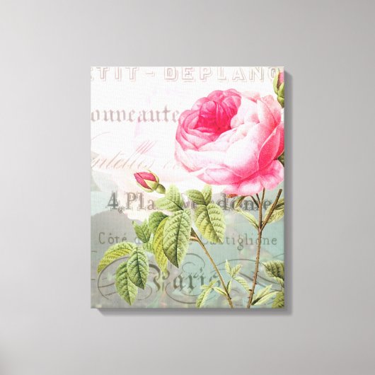 Roos Frans Accent Shabby Premium Wrapped Canvas Afdruk (Voorkant)