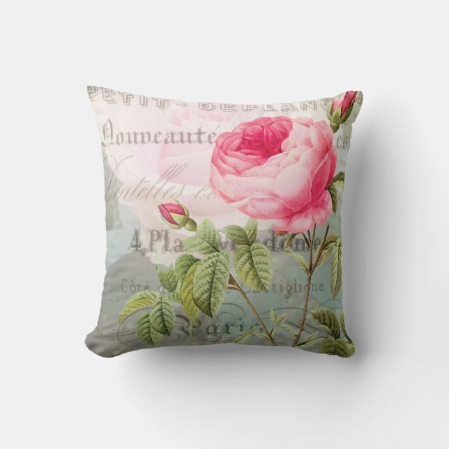 Roos Franse Accent Romantic Pillow Kussen (Voorkant)