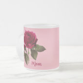 Roos Frosted Glass Mok voor mama - Bewerkbaar (Voorkant links)
