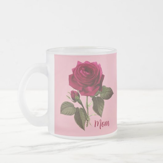Roos Frosted Glass Mok voor mama - Bewerkbaar (Links)