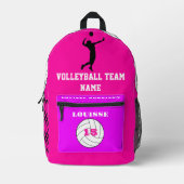 Roos fuchsia roze rugzak volleybalteam (Voorkant)