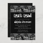 Roos | Funky Chalkboard Grunge Afstuderen Kaart (Voorkant / Achterkant)