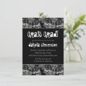 Roos | Funky Chalkboard Grunge Afstuderen Kaart (Staand voorkant)