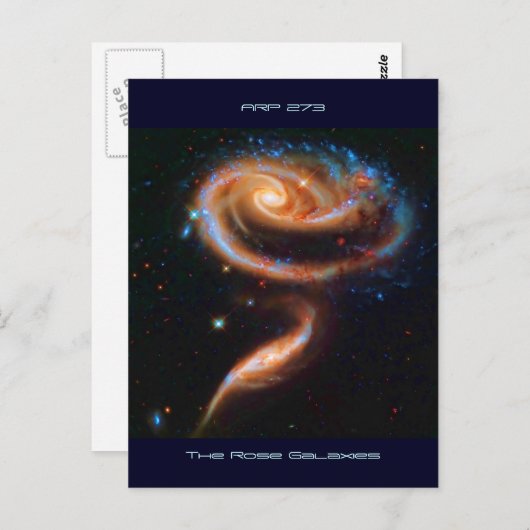 Roos Galaxies, arp 273 Briefkaart (Voorkant / Achterkant)
