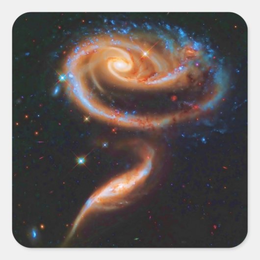 Roos Galaxies, arp 273 Vierkante Sticker (Voorkant)